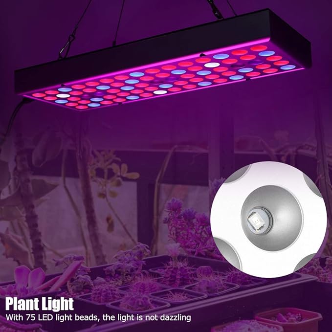 YWBL-WH 75 LED Plant Growth Light Full Spectrum Growing Lights Small and Light with Premium Materials. Suitable for Gardens Greenhouses