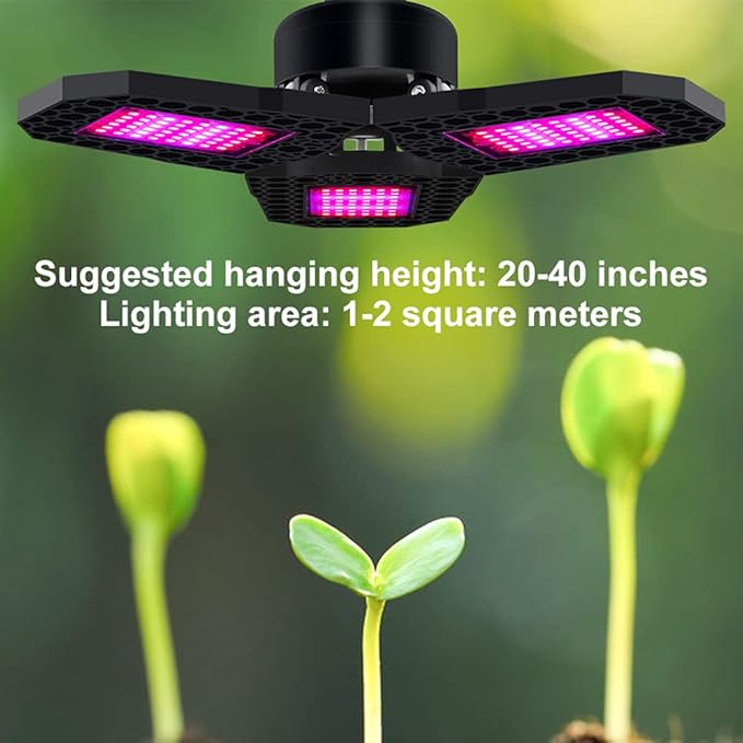 Foldable LED Grow Light Adjustable Phyto Lamp E27 Base Deformation Plant Lamp for Indoor Greenhouse Seedling Flower108leds