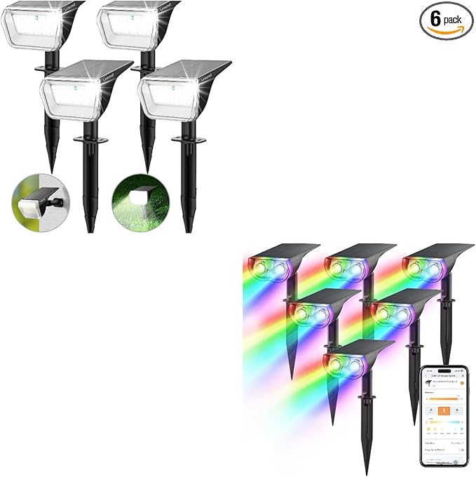 Linkind Solar Lights Outdoor 60 LEDs 30% Conversion Rate Smart Solar Spotlight SL5
