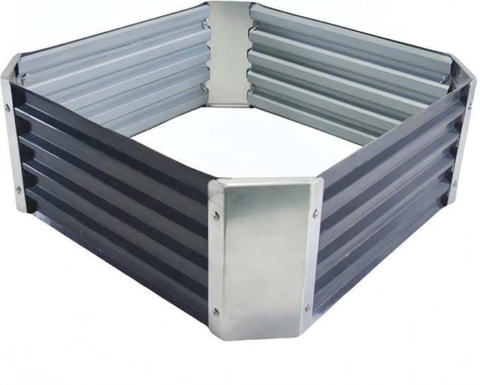 Galvanized Raised Garden Bed Outdoor Metal Quadrilateral Planter Box Deep Root Planters Boxes 2.95ft x 2.95ft Suitable for Plants Flowers Vegetables Herbs Fruits Dark Grey