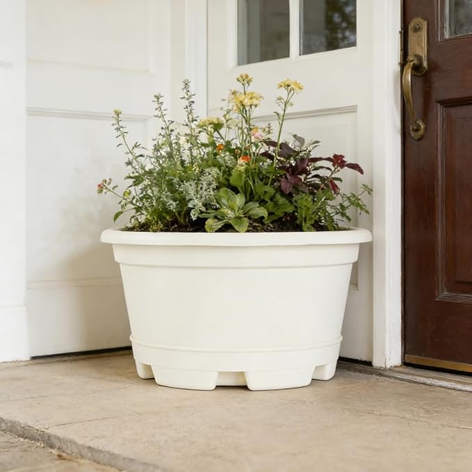 5 Packs 13 inch Plant Pot Modern Decorative Garden Pot with Saucer Large planters for Outdoor PlantsDecorative Flower Pots
