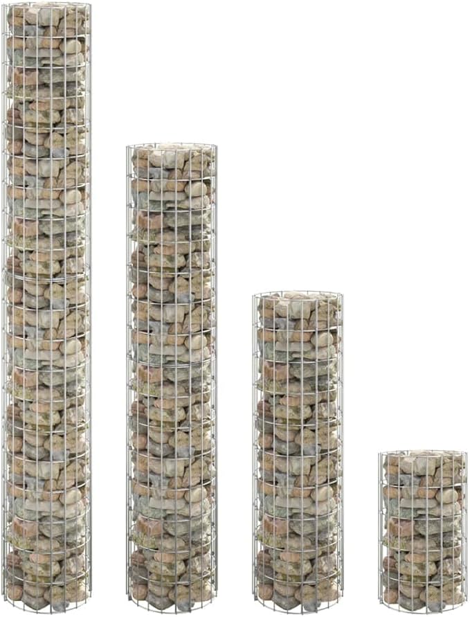 4pcs Circular Gabion Raised Beds Steel Outdoor Patio Terrace Lawn Home Gardening Planter Basket Gabion Cage Flower Pot Stand for Outdoor GardenØ11.8x19.7/39.4/59.1/78.7 -AA