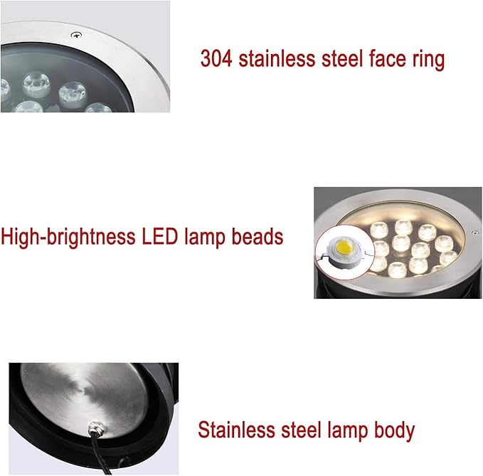 Outdoor Buried Lights - Underwater Tlight AC 12V Low Voltage Submersible Spotlight IP68 Waterproof Embedded Water Landscape Light Can Be Immersed in Water FoYellow-3W