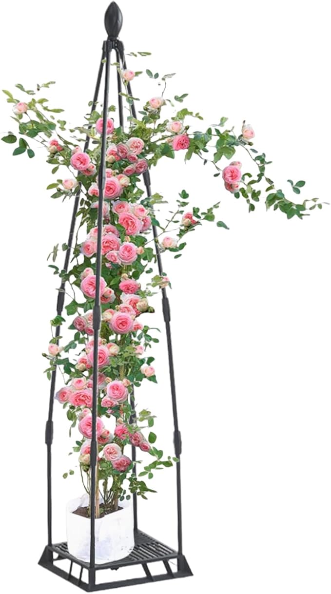 Garden Trellis for Climbing Plants Metal Plant Support Plants Climbing Trelli Frame Rustproof Obelisks Clematis Support for Pots Plant Rose Tomato Cucumber Flowers Grape Pea