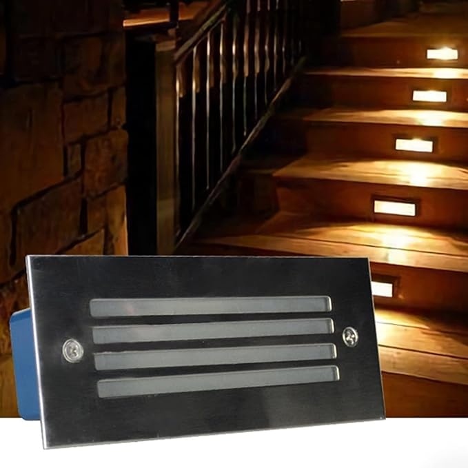 3W/5W Rectangle Garden LED Buried Lights - LED Landscape Lights IP65 Waterproof Outdoor Recessed Spotlights Stair Corner Lights for Patio Pathway Step Buried Garden Lamp(Yellow3W(AC24V))