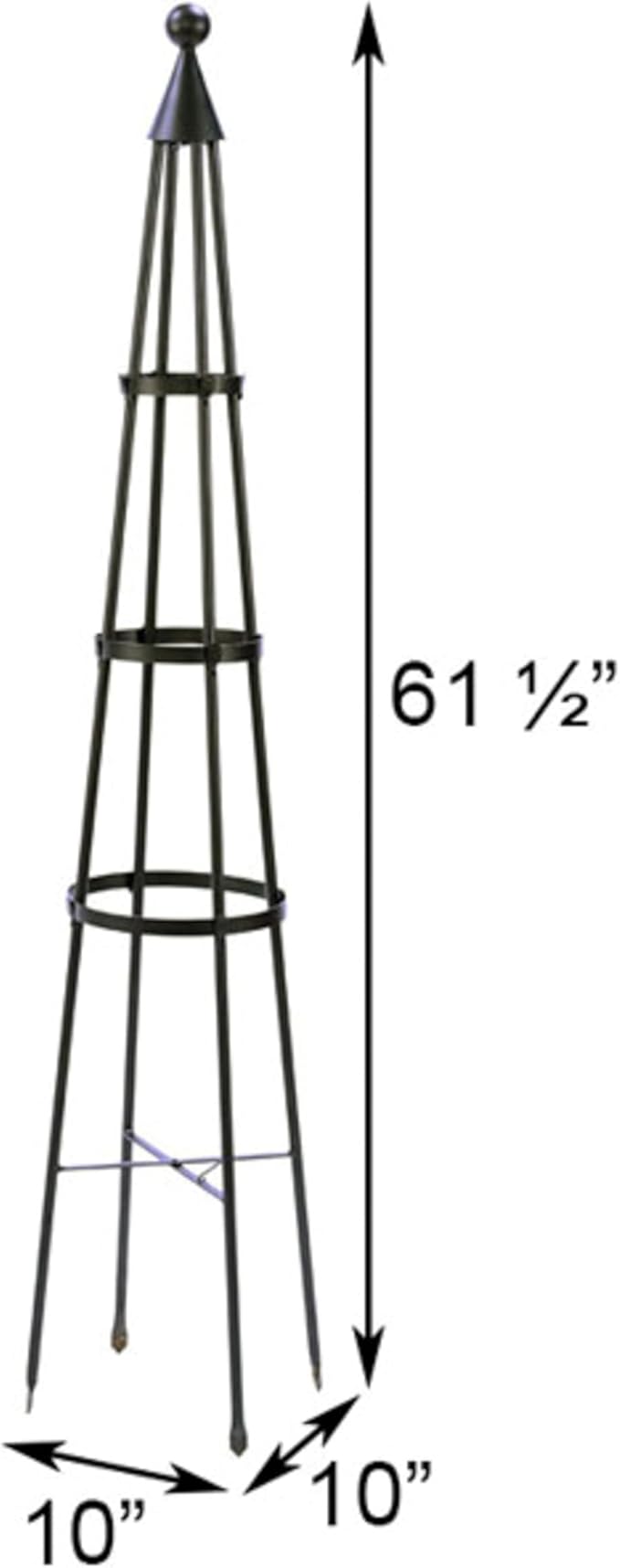 Achla Designs OBL-01 61-in Wrought Iron Garden Obelisk Trellis H Graphite