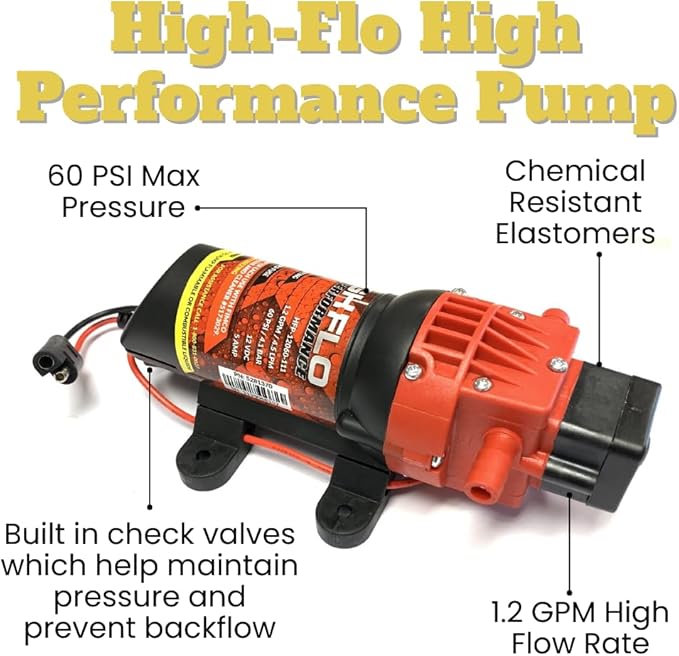 15 Gallon Bronze Spot Sprayer | 1.2 GPM 12V Fimco Pump (60 PSI) | Eco-Series Spray Gun with Ajustable Nozzle | 29 Wand and 15ft Hose | for ATV UTV &amp Lawn Maintenance
