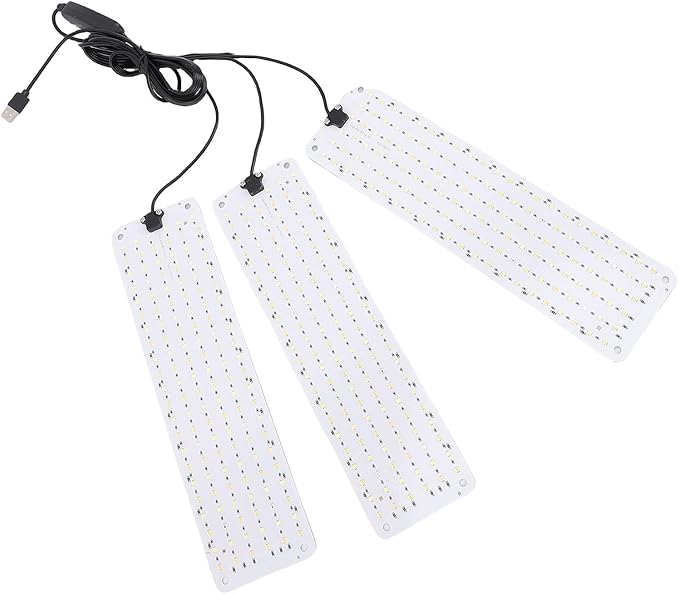 AYNEFY Succulent Seedlings High PPFD Indoor Lamps LED Grow Lights Full Spectrum Plant Growing Lamp Timer Function High PPFD Indoor Lamps Energy Saving Growth Light for Seed (3 Head)
