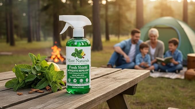 Natural Mosquito Repellent Spray – USDA Organic Peppermint Oil Formula that Helps Deter Mosquitoes 16 oz – Made in USA by Mint Naturals
