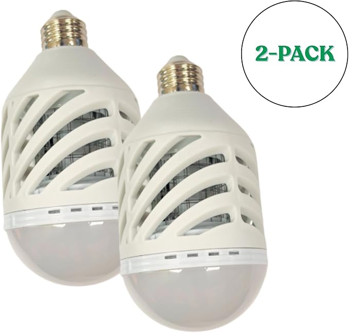 Black Flag 9-Watt Electric Bug Zapper Bulb 2 Pack – Indoor/Outdoor Mosquito Killer Light Fits Standard Sockets Insect Trap