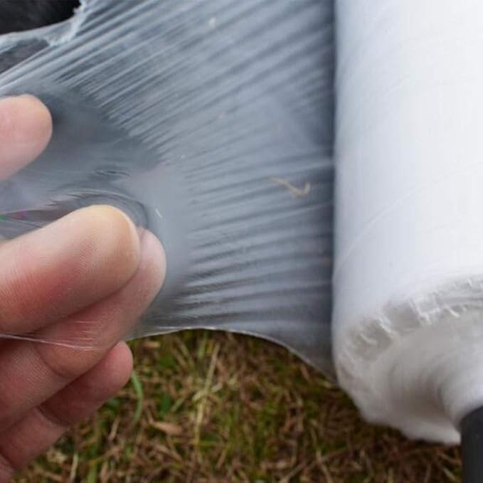 WGD Dimo 10m White Plastic PE Ground Cover Film 0.006mm Thick Agriculture Ground Mulch Film Frost Protection Keep Warm Weed Control Greenhouse Mulch