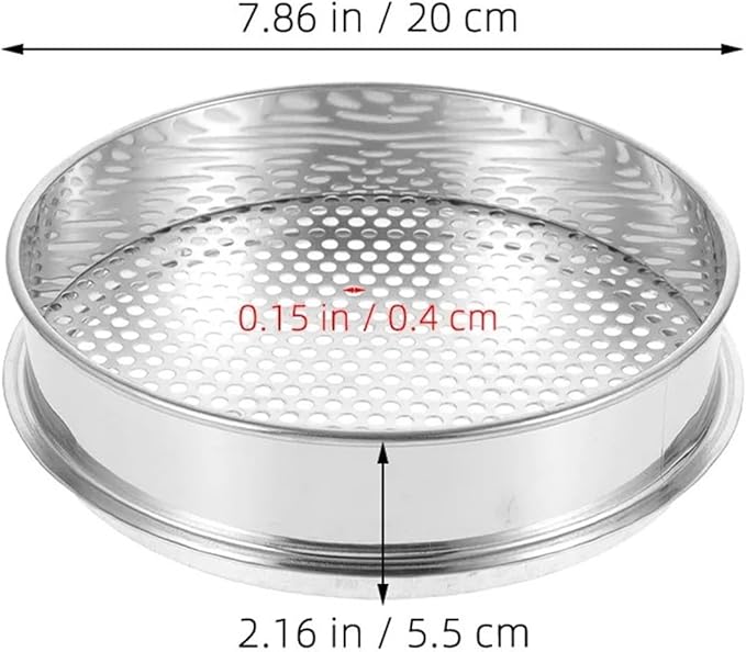 Stainless Steel Soil Sieve Garden Sieve Soil Sifter 4mm Mesh Metal Compost for Outdoor Gardening Potting Filter Cultivation Tools Set