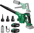 K I M O. Cordless Leaf Blower and Vacuum Combo 4 In 1 3 Nozzles for Inflation and Deflation 190MPH/260CFM Smart Panel w/ 3Modes 20 Extended Tube 2Pack Battery Operated Leaf Blowers for Lawn Care