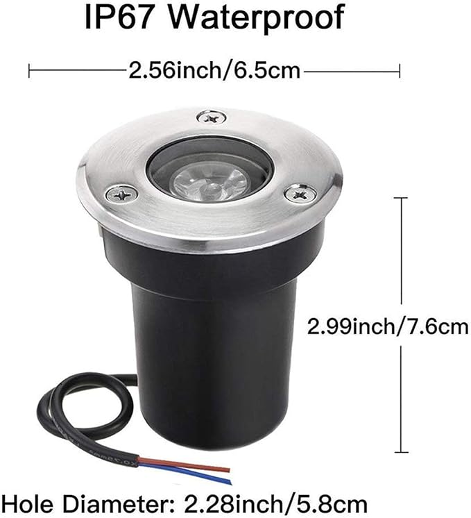 6 Pack 1W Ground Spotlights - Outdoor LED Flood Light IP67 Waterproof Outdoor Buried Lights Recessed LED Spot Lights for Paving Patio Step Garden Lawn Landscape Lighting(White220v(1W))