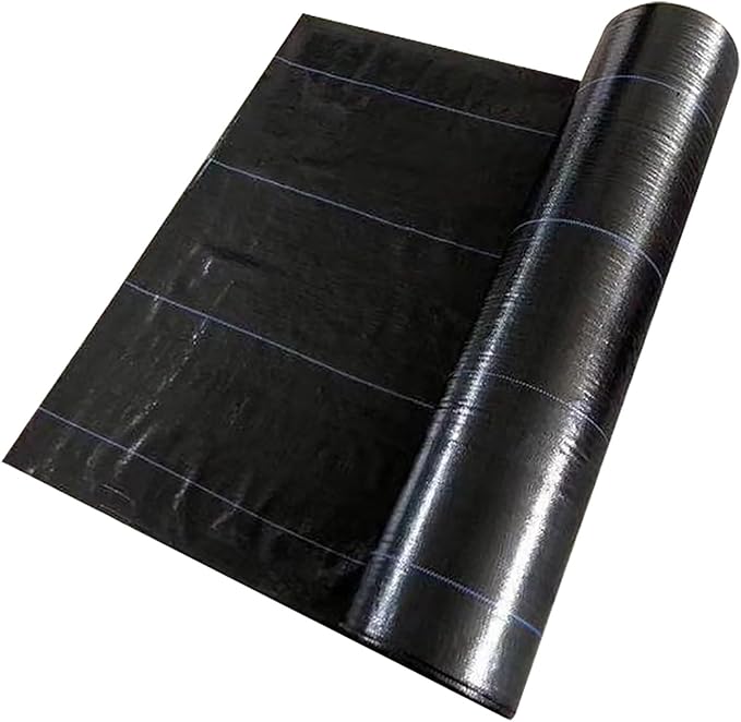 Heavy Duty Weed Control Membrane High Density Weed Barrier Fabric Resistant Ground Cover Membrane Weed Matting for Artificial Grass Patios Paths Flower Beds(1.2 * 200m)