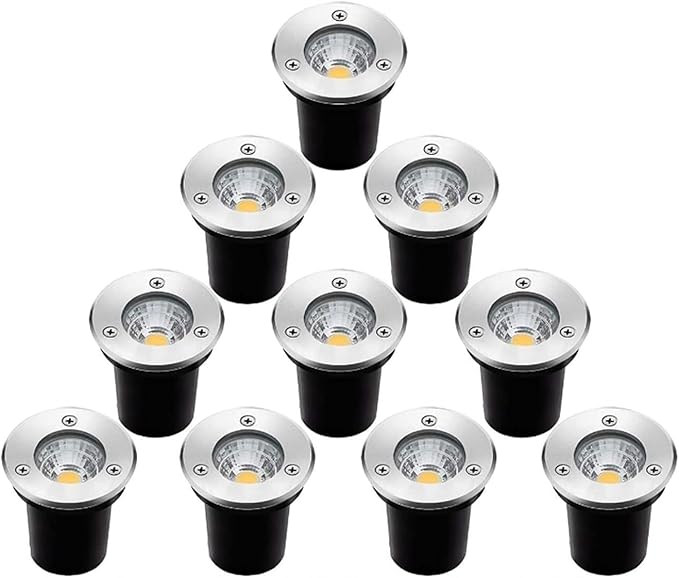 Square Ground Landscape Light - Outdoor Underground Light LED Outdoor Spotlight Waterproof IP66 Landscape Lights AC85-110V Recessed Outdoor Underground Light For Terrace Pathway Lawn (Warm Wh