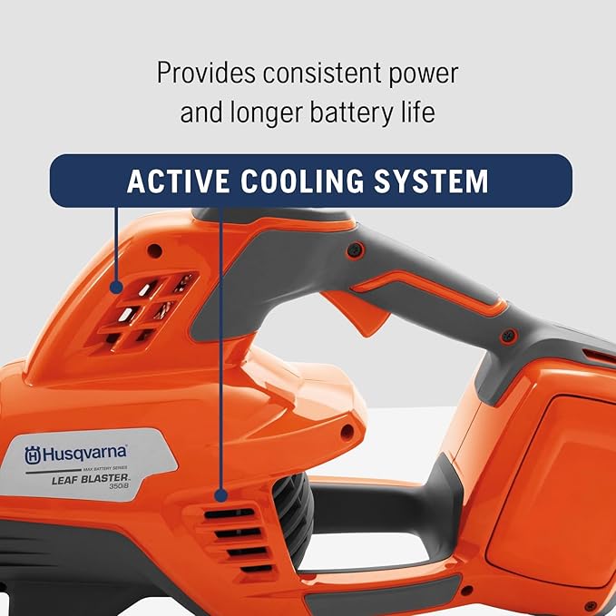 Husqvarna Leaf Blaster 350iB Battery Powered Cordless Leaf Blower 200-MPH 800-CFM Blower with Brushless Motor and Quiet Operation 40V Lithium-Ion 7.5 Ah Battery and Charger Included 970569904