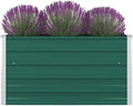 Outdoor Raised Garden Bed Galvanized Steel Square Planter Box Outdoor Raised for Gardening Vegetables Flowers 39.4x39.4x17.7 Galvanized Steel Green