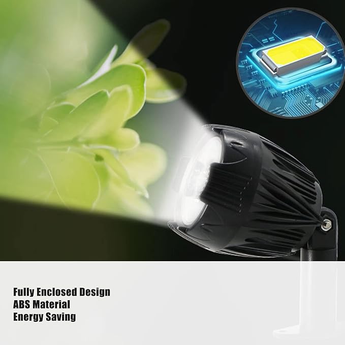 flexman 2Pcs Outdoor Solar Lights Energy Saving Simple Operation Spot Lights Outdoor Fully Enclosed Design Landscape Spotlights with Solar Panel for Outside Yard Pathway