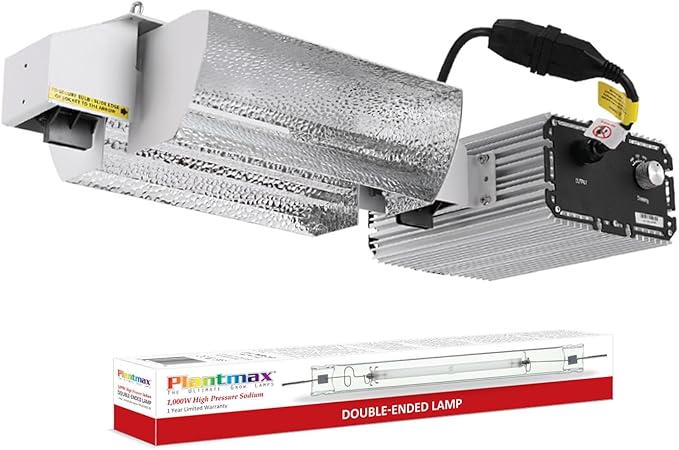 UltraGrow – Classic 1000W DE Double Ended HID Grow Light System with HID Bulb Dimmable Ballast for Indoor Growing (Classic Open Reflector &amp HPS)