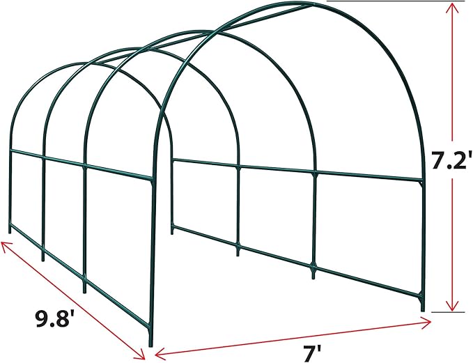 BenefitUSA Large Walk-in Garden Plant Arch Greenhouse Replacement Frame for Flowers/Fruits/Vegetables/Party (9.8 x 7 x 7.2ft)