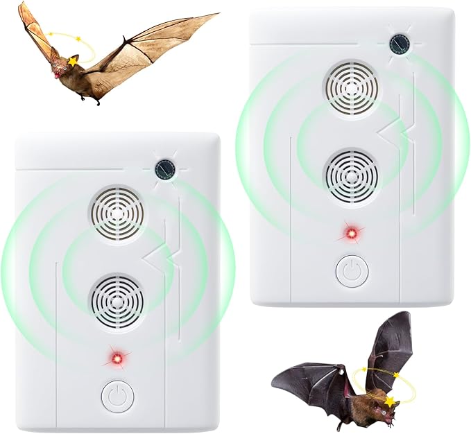 2026 Upgraded Bat Deterrent Devices: Rechargeable Ultrasonic Bat Deterrent for AtticPorchHouseGaragesBird Repellent Bats Fortress Mini Keep Away Indoor &amp Outdoor Friendly to Human &amp Pet