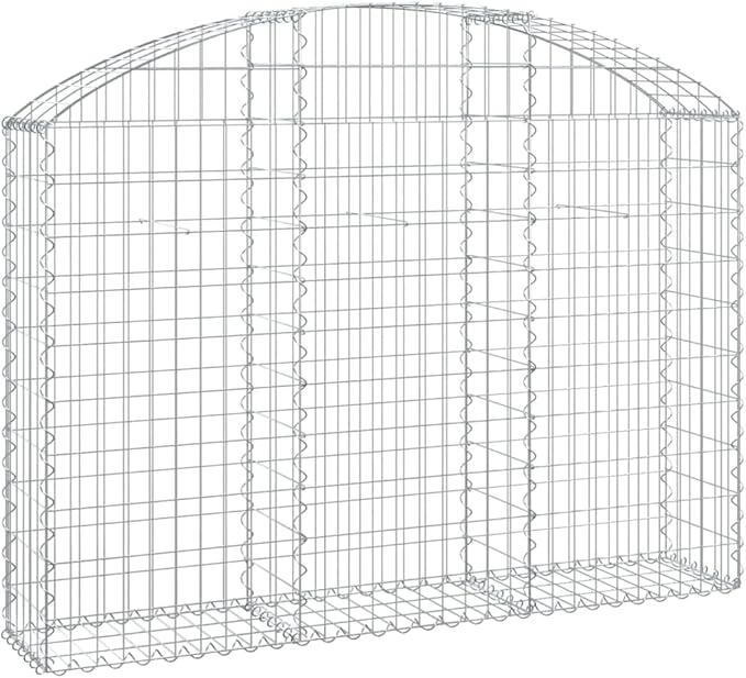 Gabion Basket Silver Galvanized Iron Large Spiral Outdoor Planter Durable Metal Garden Bed for Stones &amp Plants 59.1 x 47.2 Inch