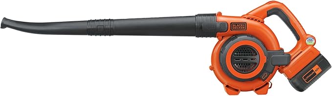 BLACK+DECKER Leaf Blower Cordless Leaf Vacuum and Mulcher Combo Kit Battery and Charger Included 40V 120 mph Air Speed 6-Speed Dial Built-in Scraper with Collection Bag (LSWV36)
