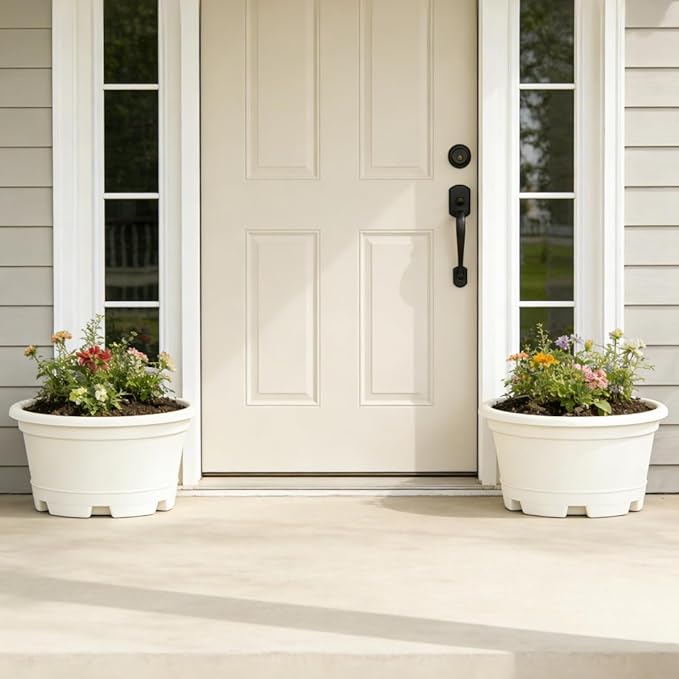 5 Packs 13 inch Plant Pot Modern Decorative Garden Pot with Saucer Large planters for Outdoor PlantsDecorative Flower Pots