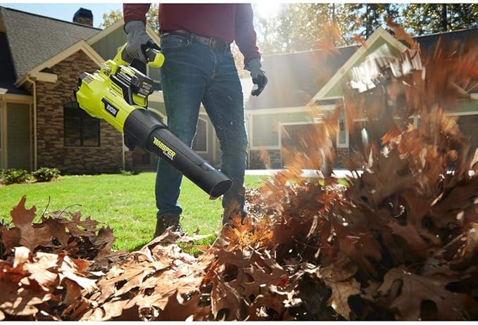 RYOBI 40-Volt Bare Tool Lithium-Ion Brushless Cordless Variable-Speed 125 MPH 550 CFM Jet Fan Leaf Blower GEN4 (Tool-Only) Green