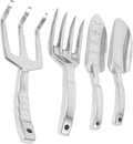 NUOBESTY Garden Tool Set with Handle Shovel and Rake for Planting and Soil Loosening Includes Large Shovel Measured Trowel Three-Prong Rake and Four-Prong Fork – Outdoor Gardening Hand