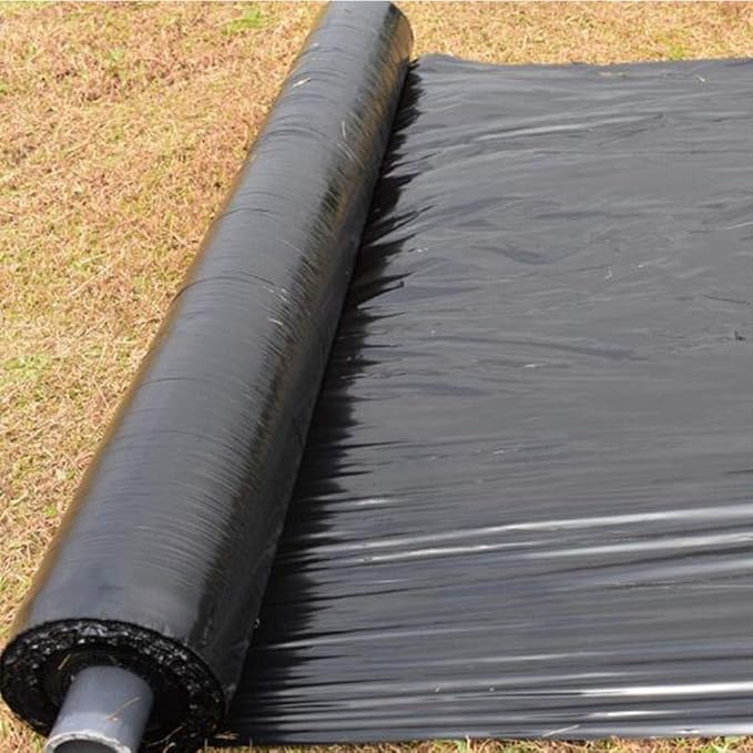 WGD Dimo 10m 0.008mm Mulch Film PE Black Plastic Mulch Garden Ground Cover Film Frost Protection Keep Warm Weed Control 1pcs (Size : 0.8M Width)