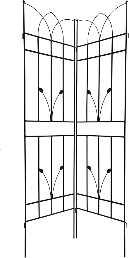 4 Pack Trellis for Climbing Plants Outdoor 6 FT Tall Galvanized Steel Garden Trellis for Patio Lawn Wall Decor Plant Trellis for Vine Cucumber Tomato Flower Clematis Roses Black