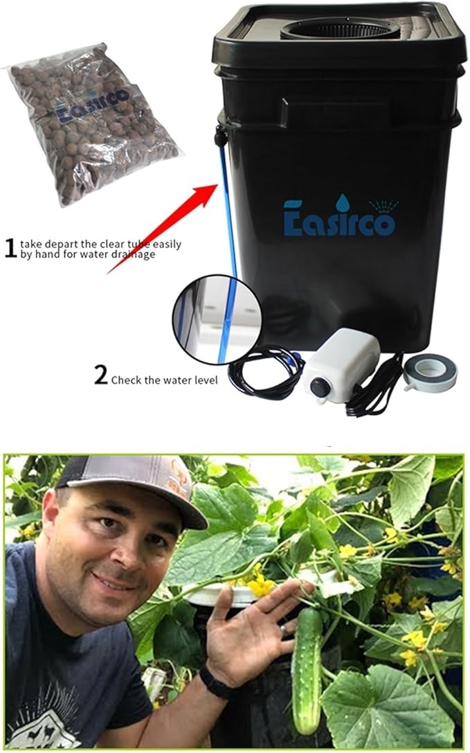 Hydroponic Equipment 15L 20L Full Complete Square Pot DWC Hydroponics System Cloner Bucket Indoor Garden Soilless Cultivation and Seedling Products Indoor Garden(15L)
