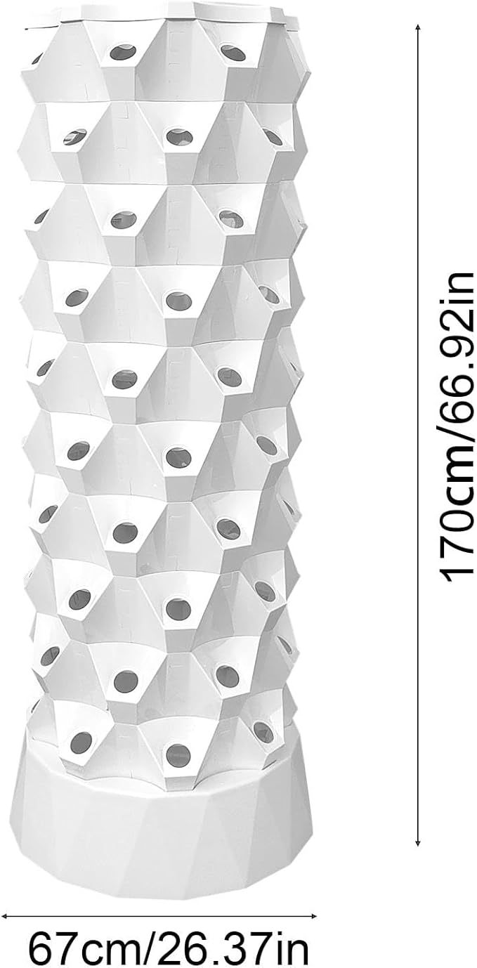 Tower Garden Growing System - 80 Slots Hydroponic Planter - Hydroponic Growing Kit Hydroponic Fruit Tower with Water Pump for Strawberries