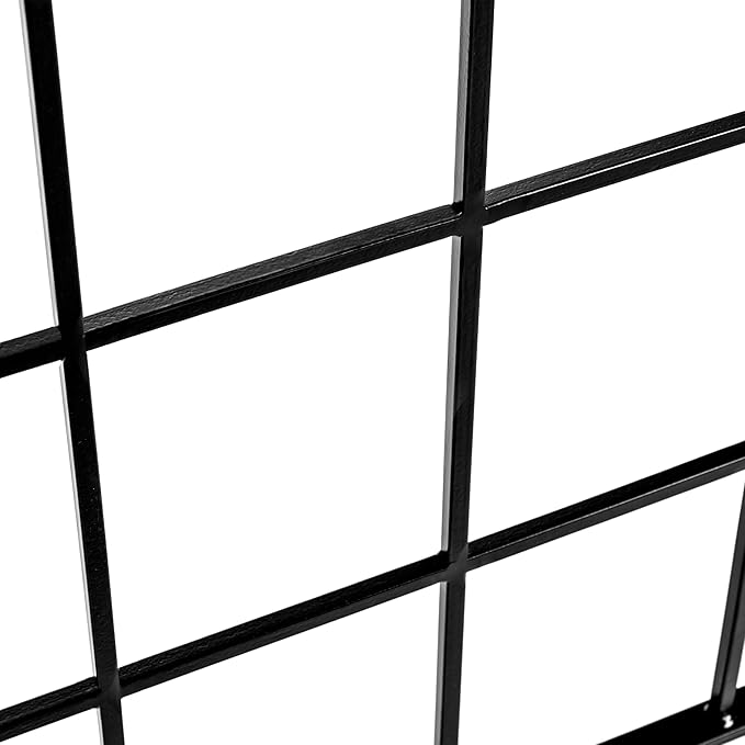 H Potter Garden Trellis Geometric Wrought Iron Heavy Duty Metal Panel Screen (Black Large)