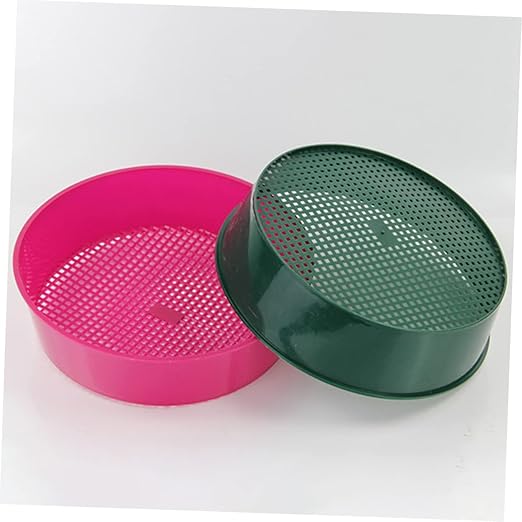 PRETYZOOM 4pcs Garden Soil Sifter Tool Plastic Sifting Pan for Efficient Filtering of Rocks and Debris from Compost for Gardening and Maintenance