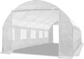 YardGrow 2-Doors Replacement Greenhouse Cover for Larger Walk in Outdoor Yard Plant Gardening Hot House Cover ONLY (24.6'x10'x7' White)