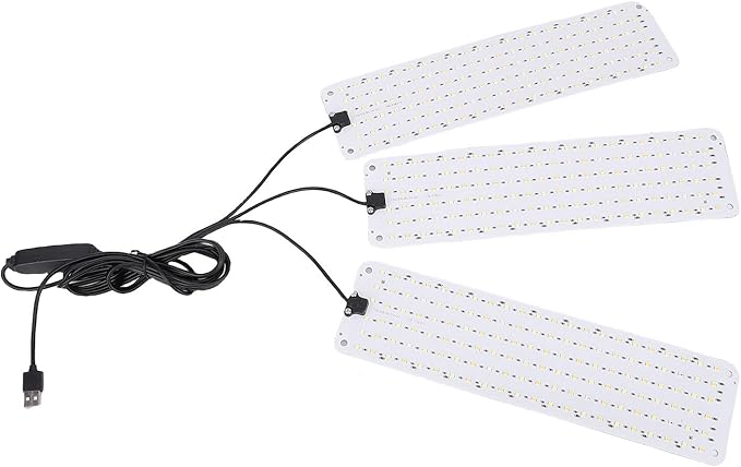 AYNEFY Succulent Seedlings High PPFD Indoor Lamps LED Grow Lights Full Spectrum Plant Growing Lamp Timer Function High PPFD Indoor Lamps Energy Saving Growth Light for Seed (3 Head)