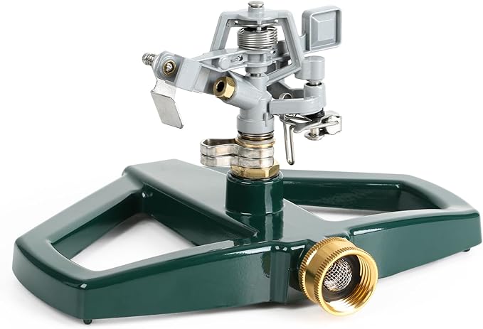 STYDDI Heavy Duty Impact Pulsating Sprinkler for Yard All Metal Adjustable Rotating Circular Impulse Lawn Sprinkler for Medium to Large Areas Lawn and Garden Coverage up to 5800 Sq. Ft