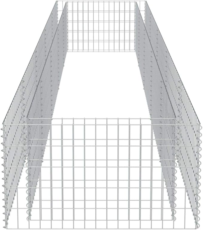 Gabion Planter Raised Bed Outdoor Garden Galvanized Steel Wire Mesh Grid Stone Wall Flower Raised Bed for Vegetables Flowers Plants 117.2 x 35.4 x 19.7
