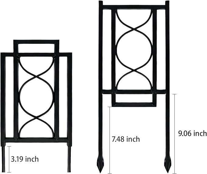 2 Pack 31.5'' Hx8'' W Black Metal Chic Garden Trellis for Climbing Plants - Outdoor Decorative Metal Flower Trellis - Black