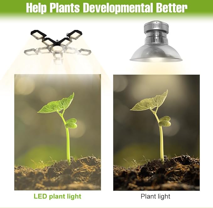 4Pack 400W LED Plants Light E27 Deformable Grow Lamp Bulbs Seedling Hydroponic Fill Lamp 100-277V Foldable Greenhouse Tent Planting Box UV/IR Vegs Flower Fruit Cactus Potted Moss Cultivate Lighting