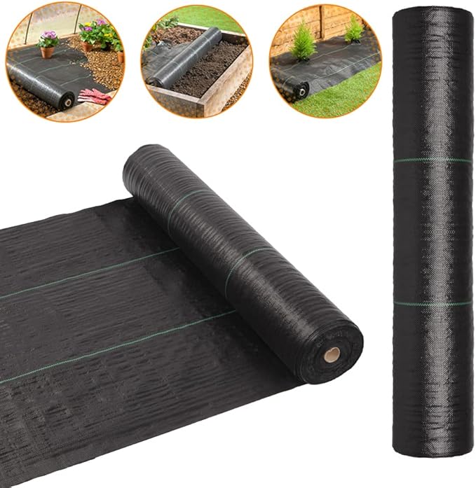 3x300ft Weed Barrier Landscape FabricsHeavy Duty Woven Landscape FabricDriveway Fabric Ground CoverGarden Ground Cover Weed Control Fabricsfor Patio Lawn Flower Bed Pathway Greenhouses (Black)