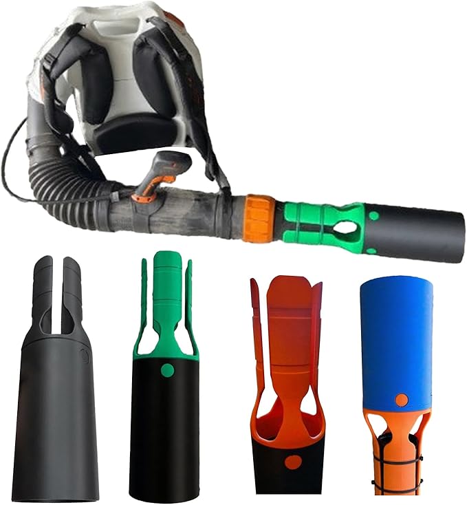 Cyclone 2X Leaf Blower Attachment 2''-3'' Leaf Blower Air Booster with 2 Straps Faster Yard Outdoor Cleanup Lawn Care Airflow Amplifier Universal (Blue)