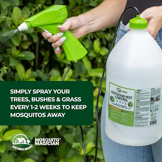 Mosquito Magician Handheld Battery Operated Mosquito Sprayer - User-Friendly - Ideal for Yards Lawns Patios - with 2 Gallon Ready to Use Liquid Spray Solution - Kills Mosquitoes Fleas Fire Ants