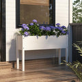 Garden Planter Planter Boxes Standing planters Gardening Box Horse Trough planters Suitable for Corridor Nursery Orchard Courtyard White 43.3x12.2x27.6 Solid Wood Pine