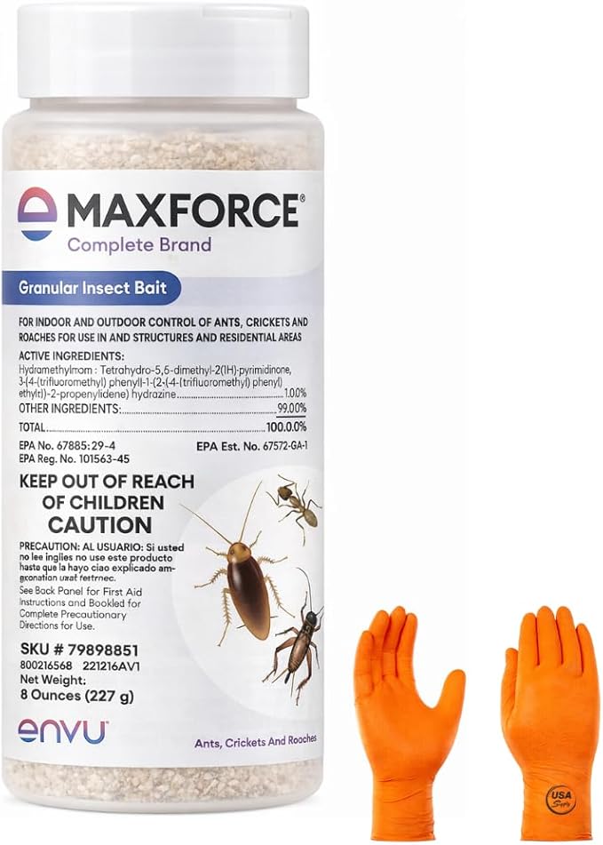 Max Force Complete (8 oz) Granular Insect Bait: Superior Pest Control for Ants Cockroaches and More