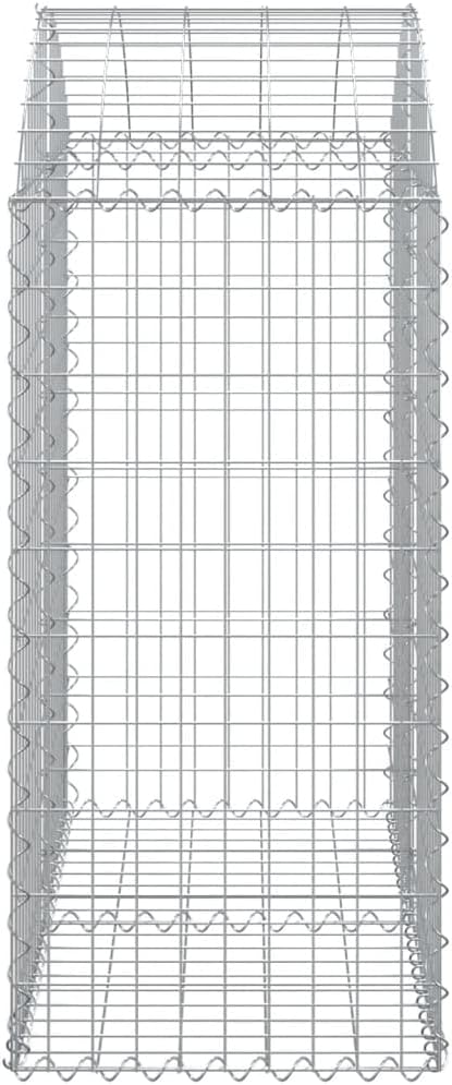 Gabion Basket Silver Galvanized Iron 39.4x39.4x47.2 Inches Rectangular Outdoor Planter Box for Garden Bed Landscaping