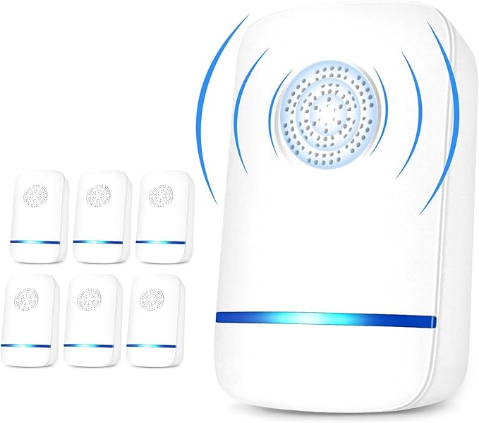 Ultrasonic Pest Repeller 6 Packs Pest Repellent Ultrasonic Plug in Indoor Pest Control for Insect Mouse Spider Ant Bug Roach Repellent Indoor for Home Garage Warehouse Office Hotel